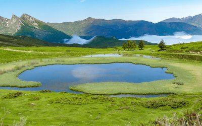 Le lac de Soum au départ du Col du Soulor